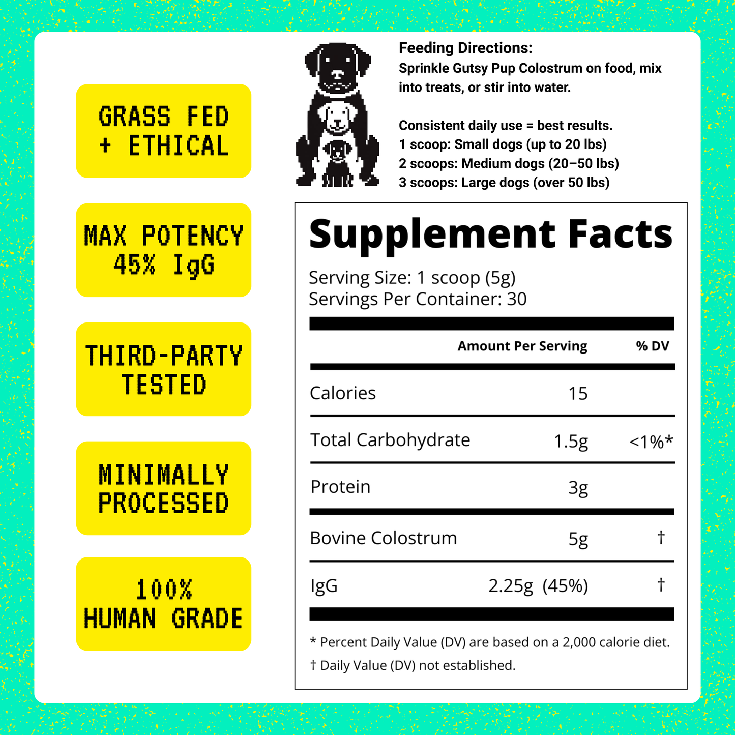 Gutsy Pup | Clinical-Grade Colostrum for Dogs (45% IgG Max Potency)