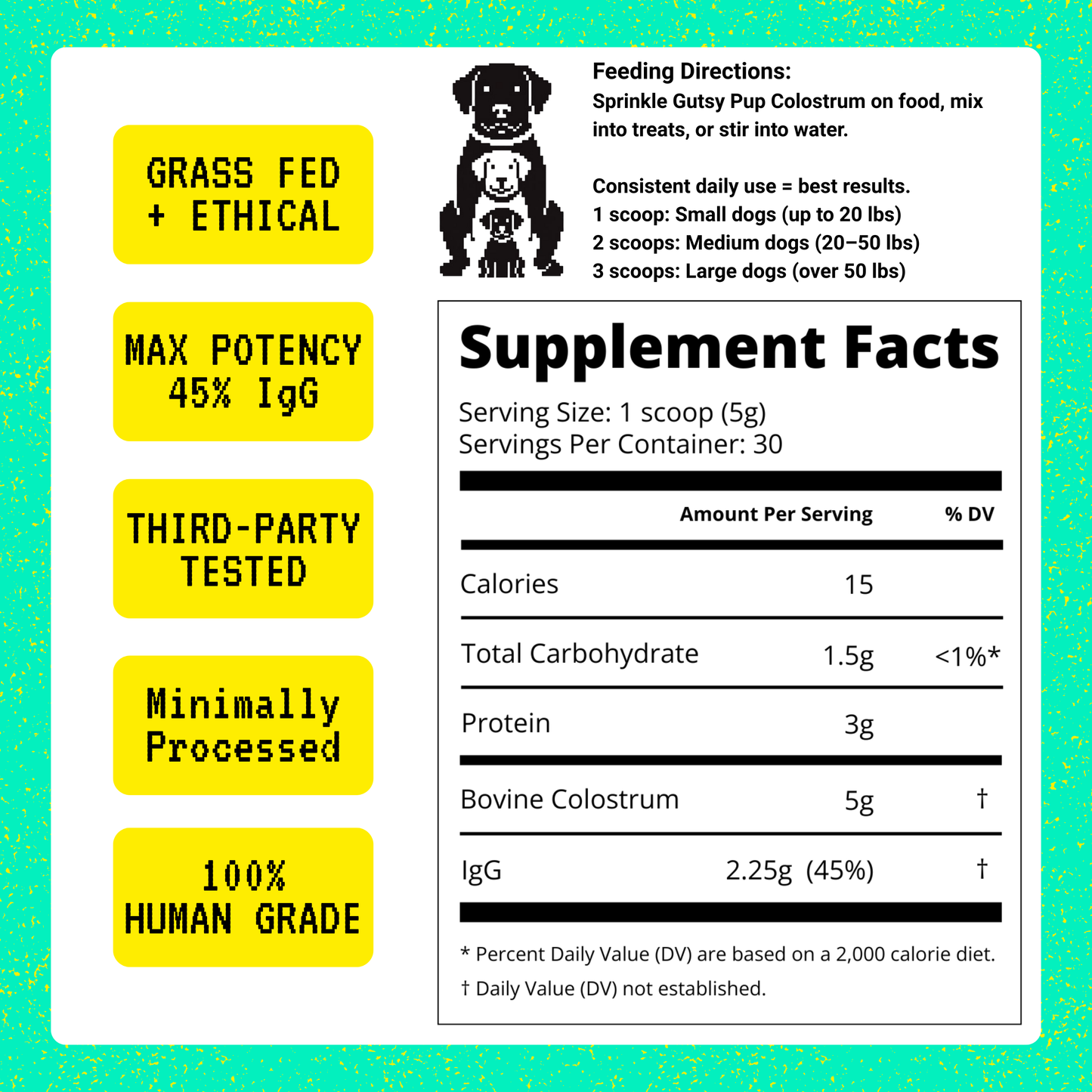 Gutsy Pup | Clinical-Grade Colostrum for Dogs (45% IgG Max Potency)